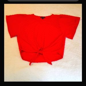 Cha-cha Vente Fushia Tie up Front Top S NWT
